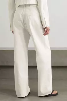 LOULOU STUDIO широкие органические джинсы Attu с высокой посадкой, слоновая кость