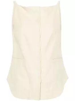 Loulou Studio твиловый топ Mihant с квадратным вырезом, нейтральный цвет