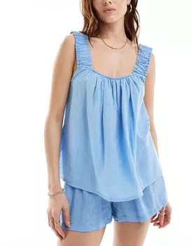 Loungeable – хлопковая пижама: свободный топ на бретельках и шорты