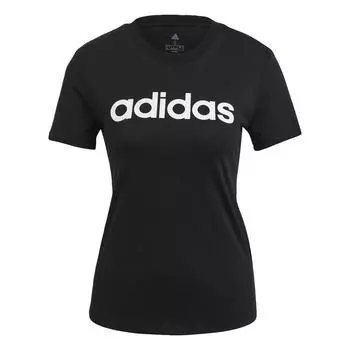 LOUNGEWEAR Essentials Узкая футболка с логотипом ADIDAS, цвет schwarz