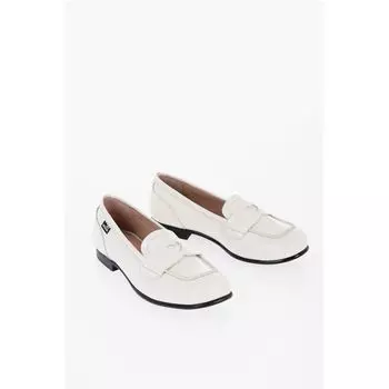 LOVE лакированные пенни-лоферы COLLEGE с круглым носком Moschino, белый