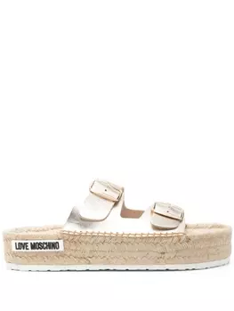 Love Moschino эспадрильи с ремешками, золотистый