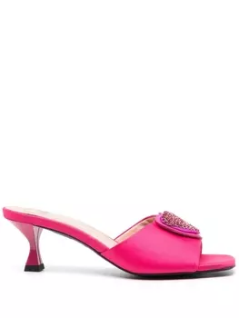 Love Moschino атласные мюли с открытым носком, розовый