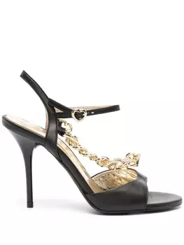 Love Moschino босоножки с цепочным декором, черный