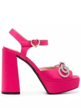 Love Moschino босоножки с логотипом, розовый