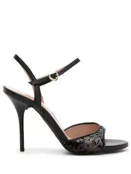Love Moschino босоножки с пайетками, черный