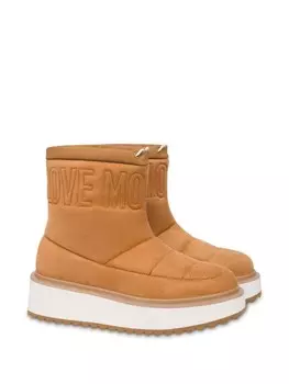 Love Moschino ботинки на платформе с вышитым логотипом, коричневый