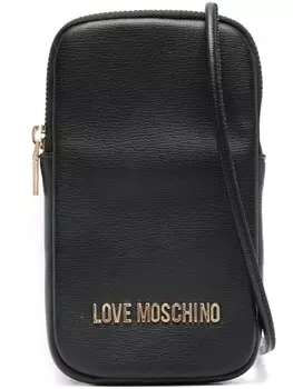 Love Moschino чехол для телефона с логотипом и надписью, черный