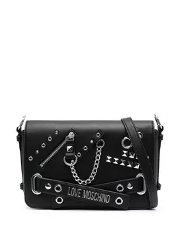 Love Moschino декорированная сумка на плечо с логотипом, черный