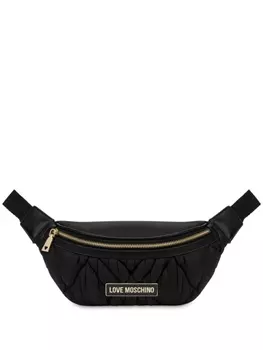 Love Moschino дутая поясная сумка с логотипом, черный