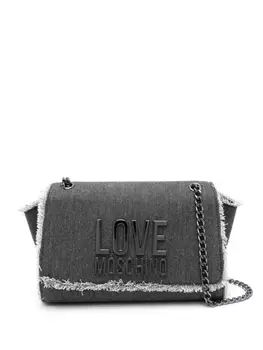 Love Moschino джинсовая сумка через плечо с бахромой, черный