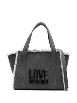Love Moschino джинсовая сумка-тоут с бахромой, черный