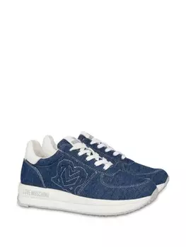 Love Moschino джинсовые кеды с вышитым логотипом, синий