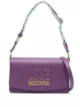 Love Moschino фактурная сумка через плечо с логотипом, фиолетовый