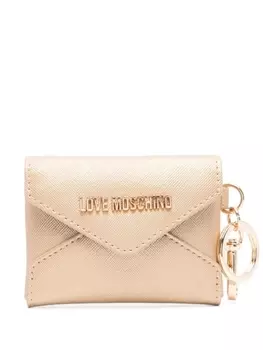 Love Moschino фактурный кошелек с логотипом, золотистый