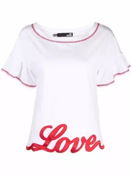 Love Moschino футболка с аппликацией, белый