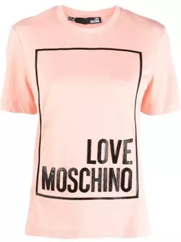 Love Moschino футболка с логотипом, розовый