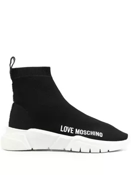 Love Moschino кеды-слипоны с логотипом, черный