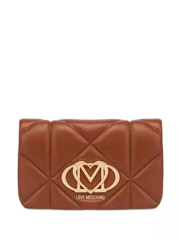 Love Moschino клатч с логотипом, коричневый