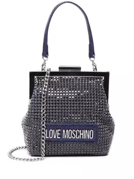 Love Moschino клатч с логотипом, металлик