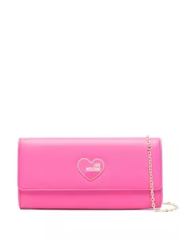 Love Moschino клатч с логотипом, розовый
