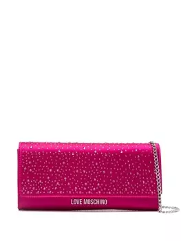 Love Moschino клатч с логотипом, розовый