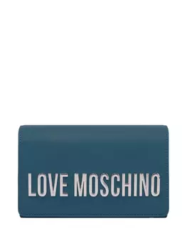 Love Moschino клатч с логотипом, синий