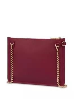 Love Moschino клатч с тисненым логотипом, красный