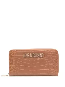 Love Moschino кошелек с тиснением под кожу крокодила и логотипом, коричневый