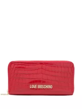 Love Moschino кошелек с тиснением под кожу крокодила, красный