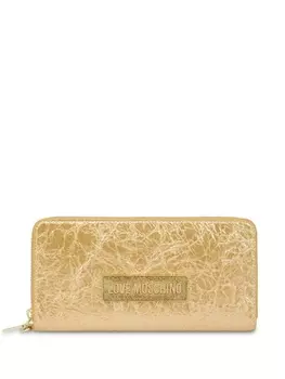 Love Moschino кошелек с жатым эффектом и логотипом, золотистый