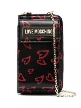 Love Moschino кошелек со съемной цепочкой и принтом, черный