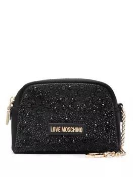 Love Moschino косметичка с кристаллами, черный