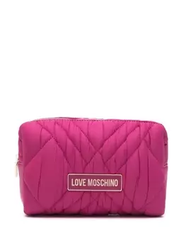 Love Moschino косметичка с логотипом, розовый