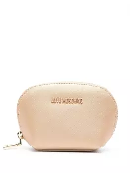 Love Moschino косметичка с логотипом, золотистый