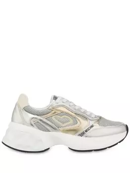 Love Moschino кроссовки с логотипом, серебряный