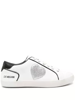Love Moschino кроссовки с нашивками, белый