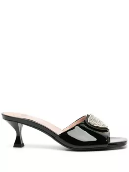 Love Moschino лакированные мюли с открытым носком, черный