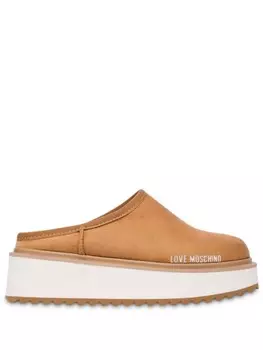 Love Moschino мюли на платформе с логотипом, коричневый