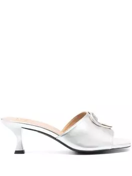 Love Moschino мюли с аппликацией, серебристый