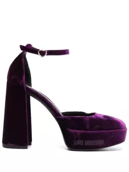 Love Moschino мюли с логотипом, фиолетовый