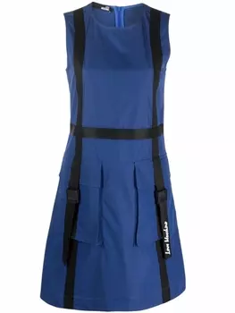 Love Moschino платье мини с карманами, синий