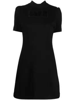 Love Moschino платье с короткими рукавами и надписью, черный