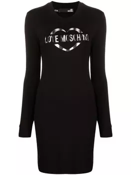 Love Moschino платье-толстовка с логотипом, черный
