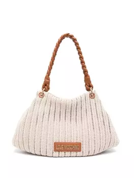 Love Moschino плетеная сумка на плечо, нейтральный цвет