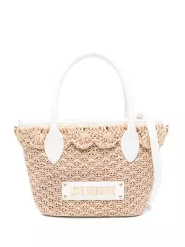 Love Moschino плетеная сумка-тоут, нейтральный цвет