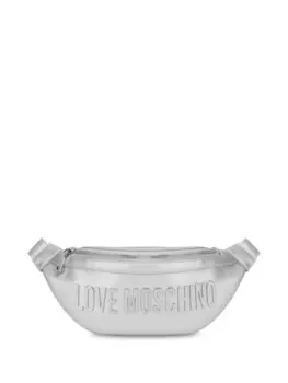 Love Moschino поясная сумка с логотипом, серебряный