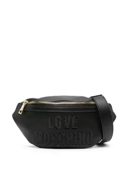Love Moschino поясная сумка с пайетками, черный