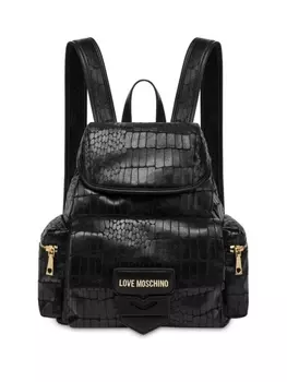 Love Moschino рюкзак с тиснением под кожу крокодила, черный