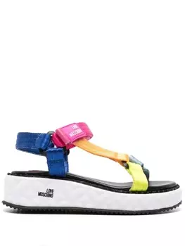 Love Moschino сандалии на танкетке, розовый